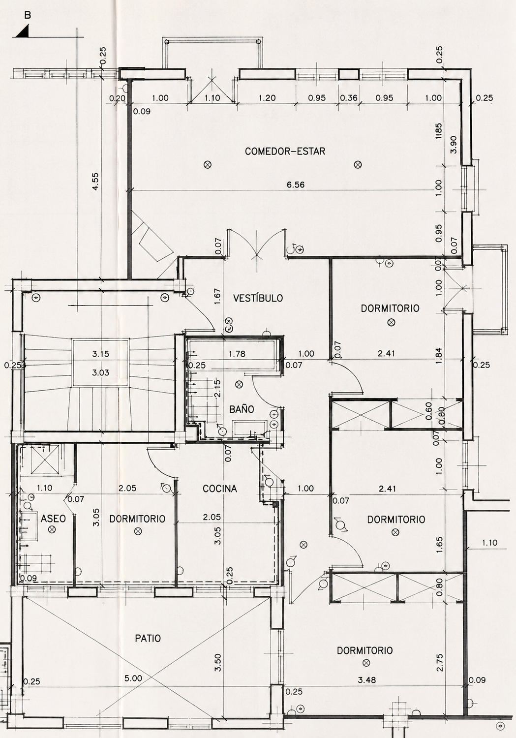 Plano arquitectónico de vivienda