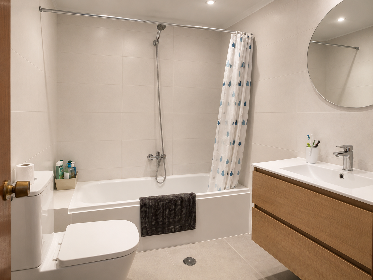 Baño moderno con bañera y ducha