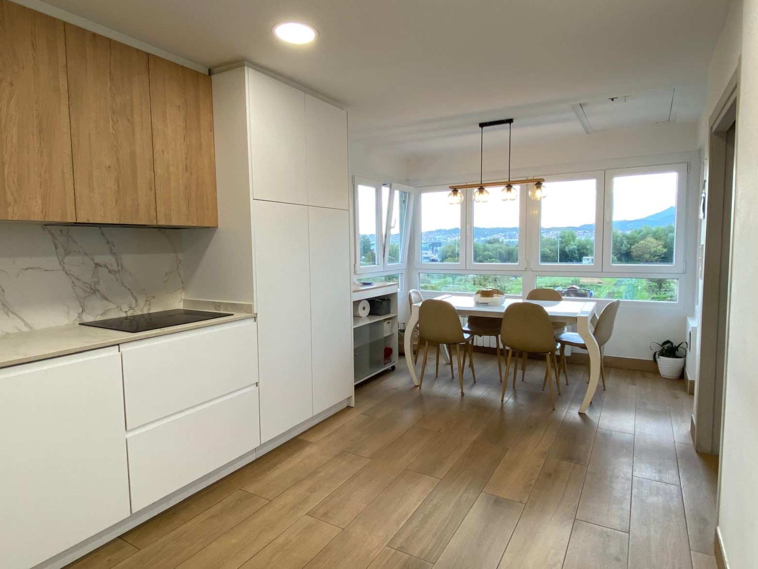 Cocina moderna con vistas al exterior