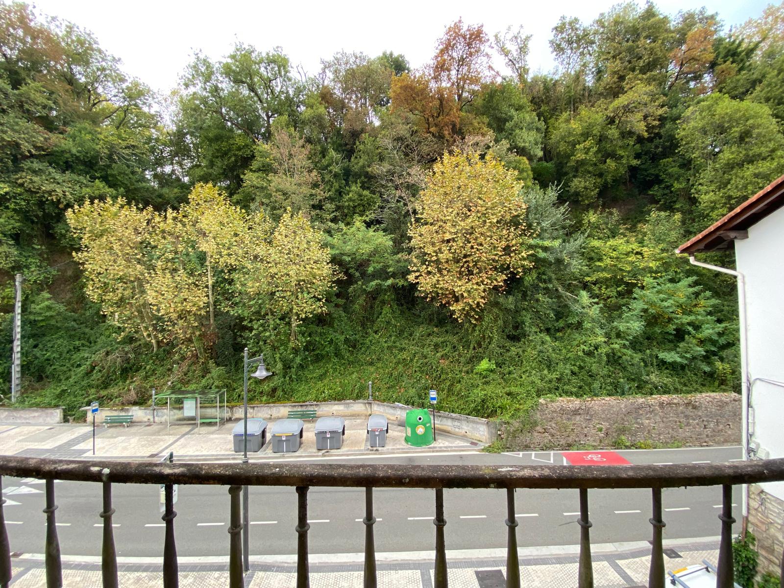 Vista de árboles desde un balcón